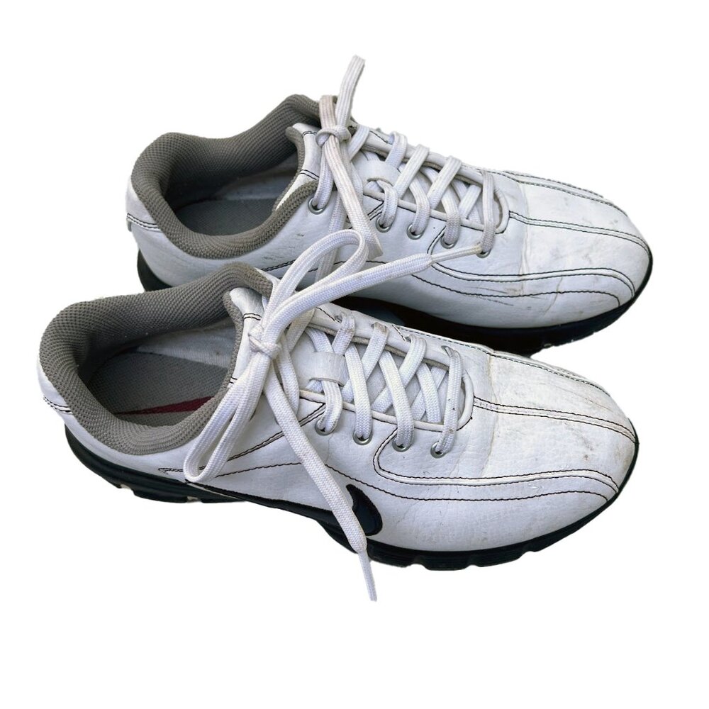 Nike Revive Junior Kids Youth White/Black Golf Spikes Shoes Size 4Y